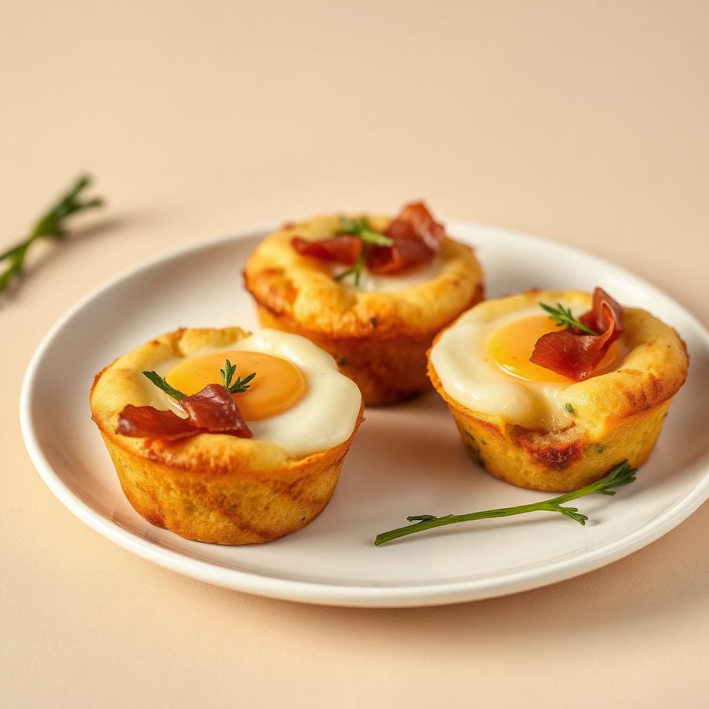 Muffins de huevo con espinacas y jamón